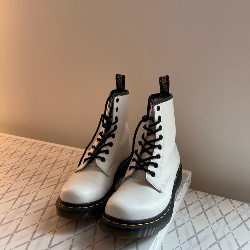 Dr. Martens White Winter Boots